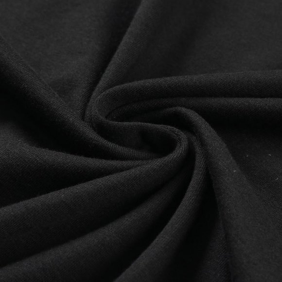 Black Puff Sleeve Casual V Neck T-Shirt - Picture 8 of 11